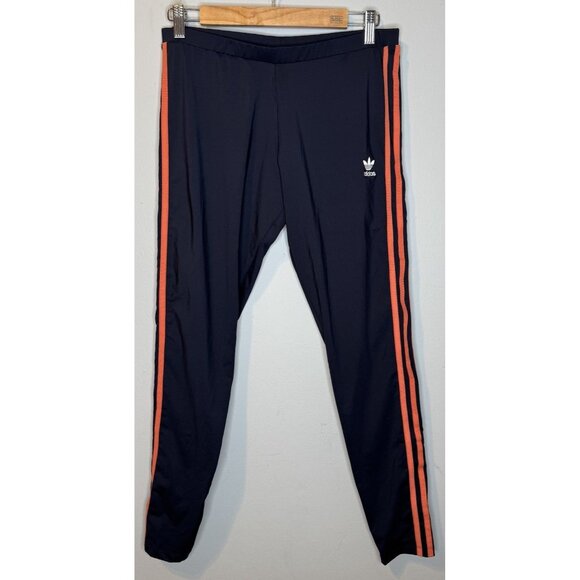 adidas Pants - adidas Rare Hard To Find Navy Leggings with Orange Stripes